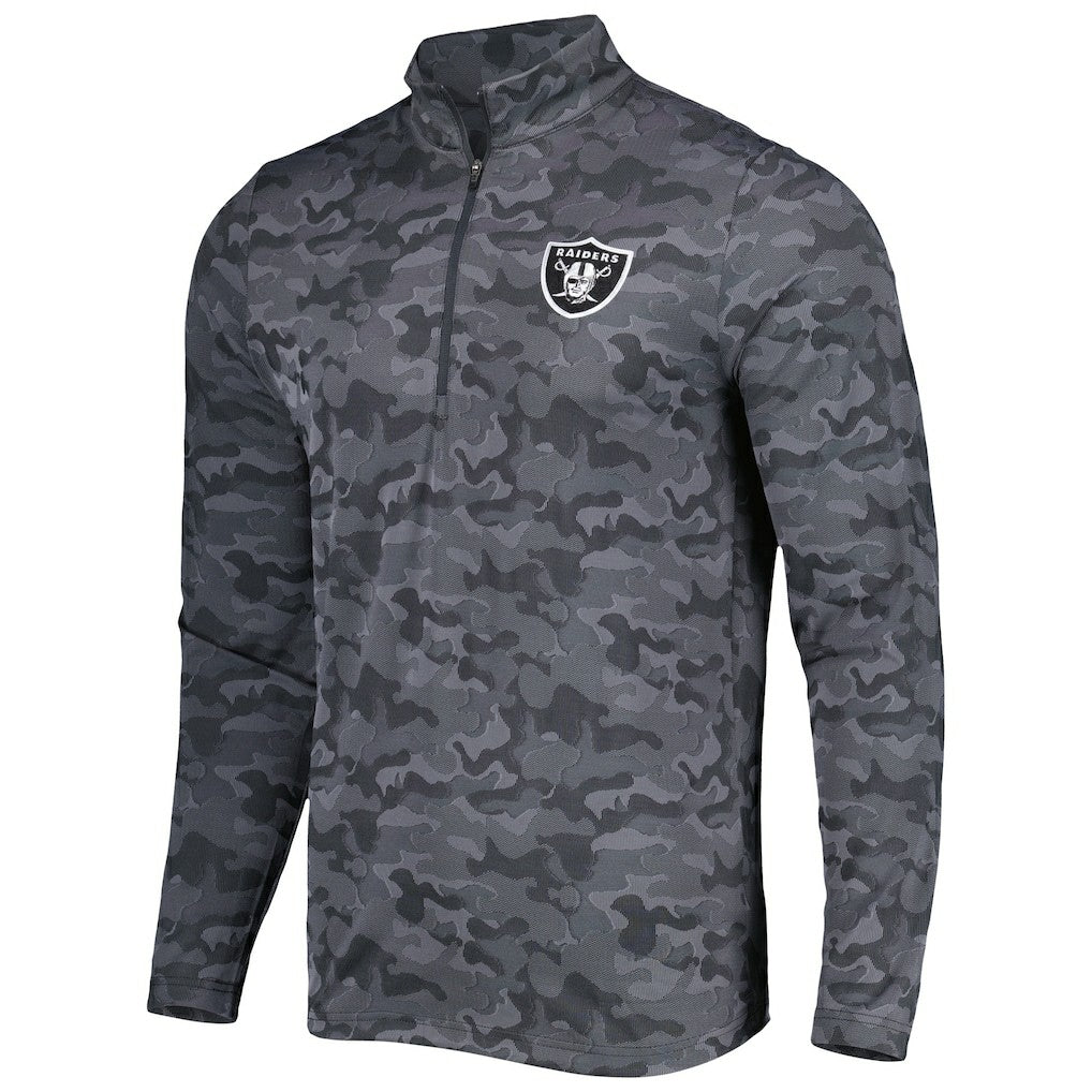 Antigua Brigade Quarter-Zip Sweatshirt - Las Vegas Raiders