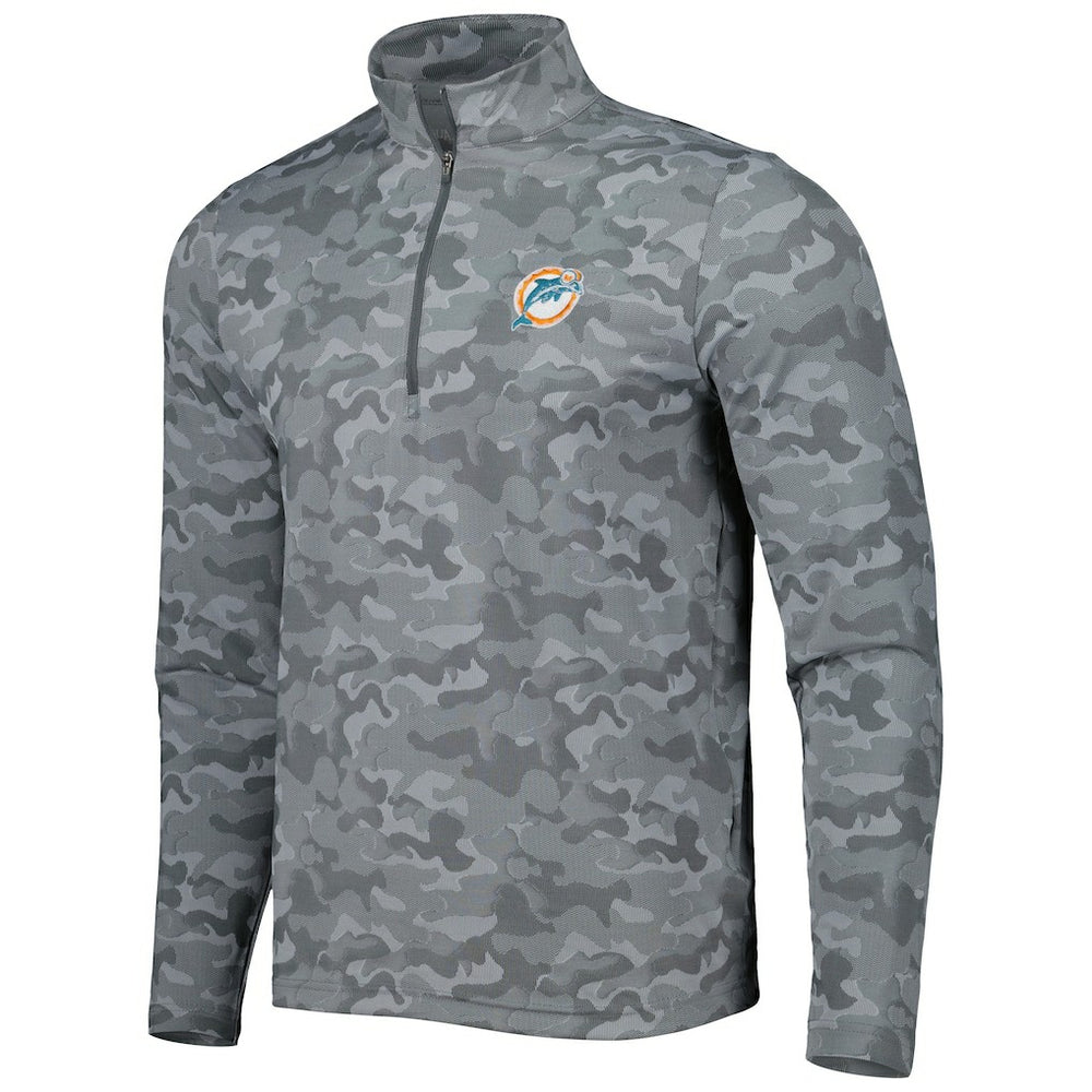 Antigua Brigade Throwback Quarter-Zip Top - Miami Dolphins