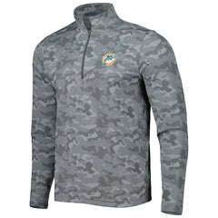 Antigua Brigade Throwback Quarter-Zip Top - Miami Dolphins