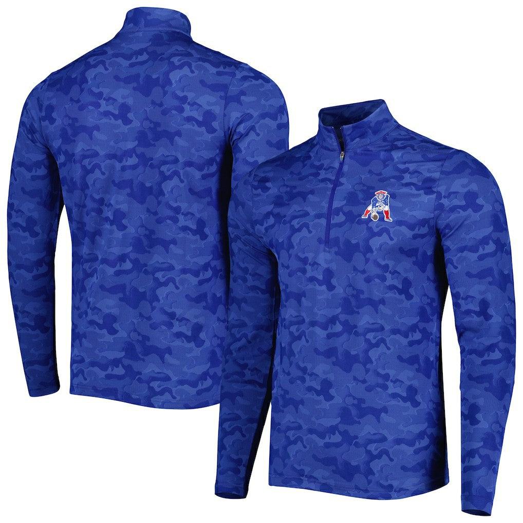 Antigua Brigade Throwback Quarter-Zip Top - New England Patriots
