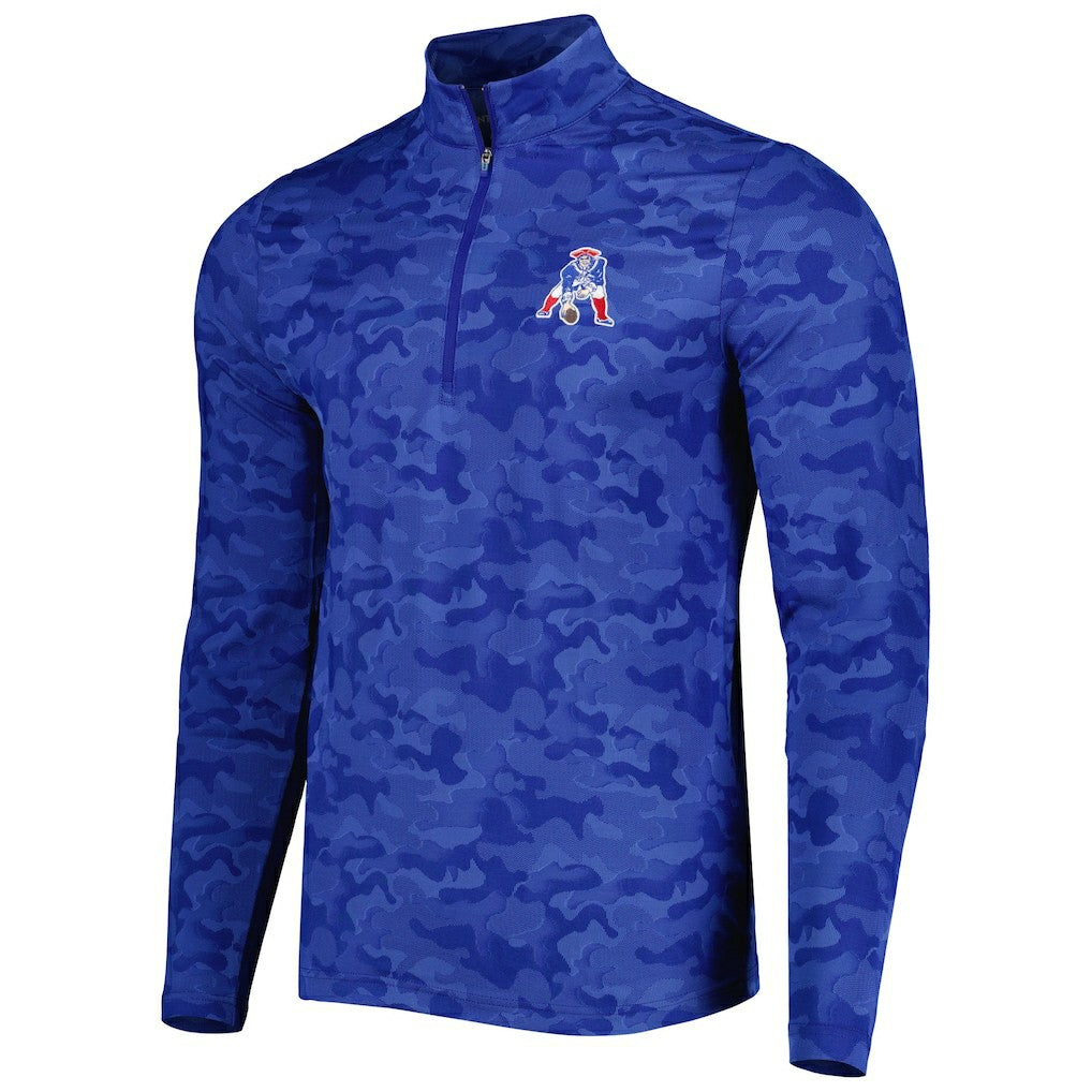 Antigua Brigade Throwback Quarter-Zip Top - New England Patriots