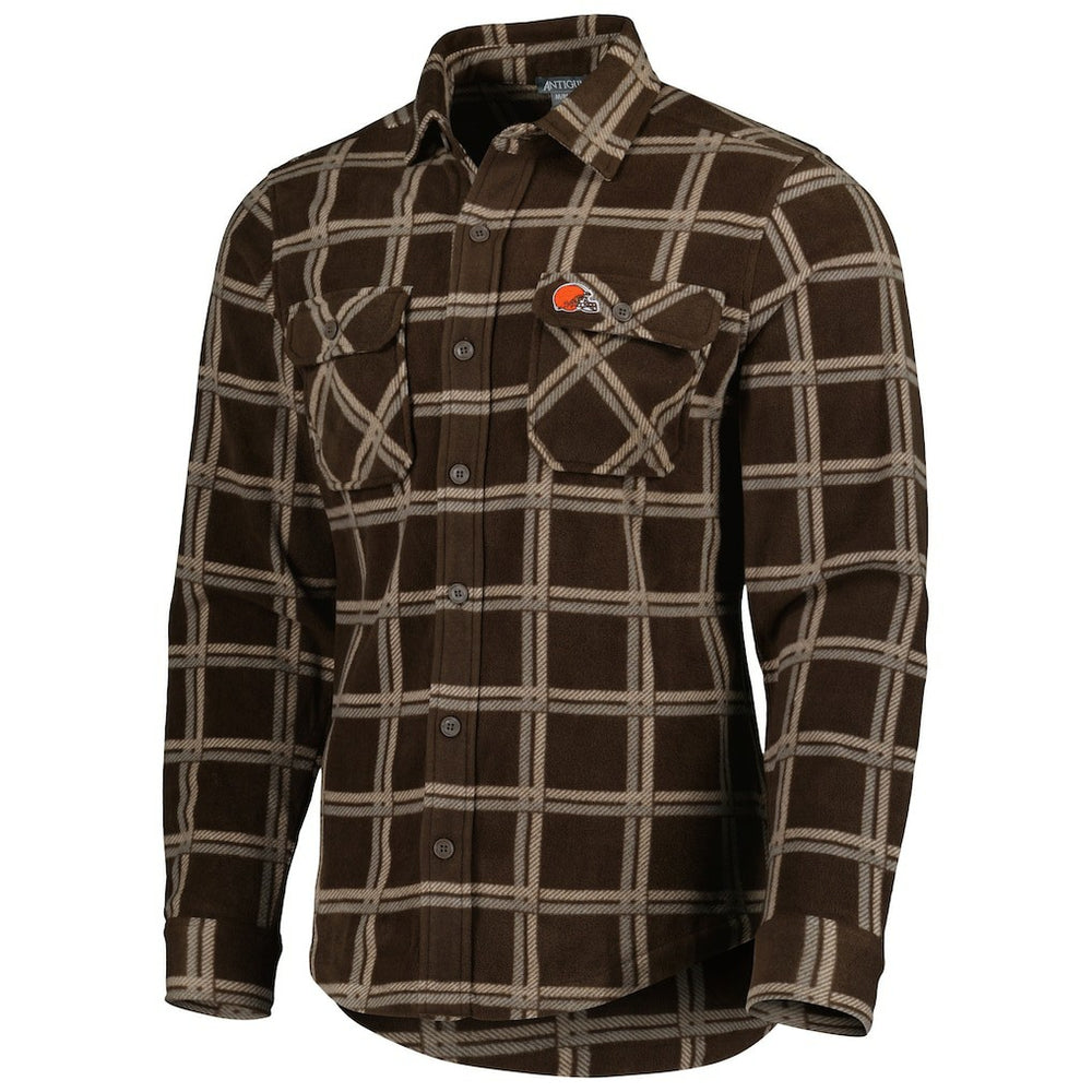Antigua Industry Flannel Button-Up Shirt Jacket - Cleveland Browns