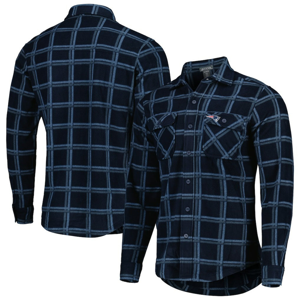 Antigua Industry Flannel Button-Up Shirt Jacket - New England Patriots