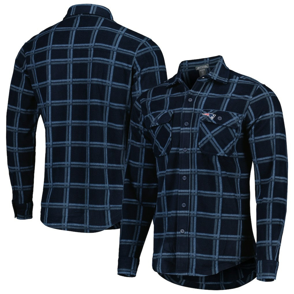 Antigua Industry Flannel Button-Up Shirt Jacket - New England Patriots