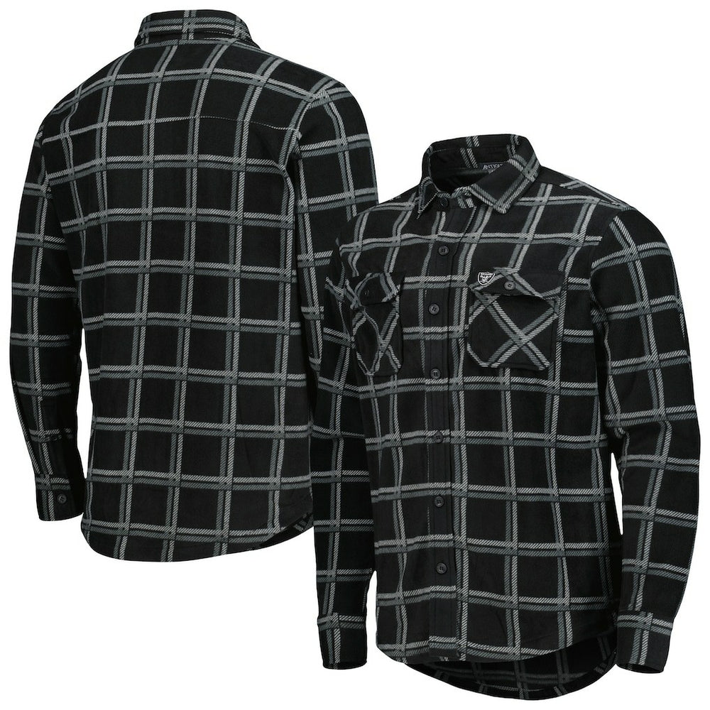Antigua Industry Flannel Button-Up Shirt Jacket - Las Vegas Raiders