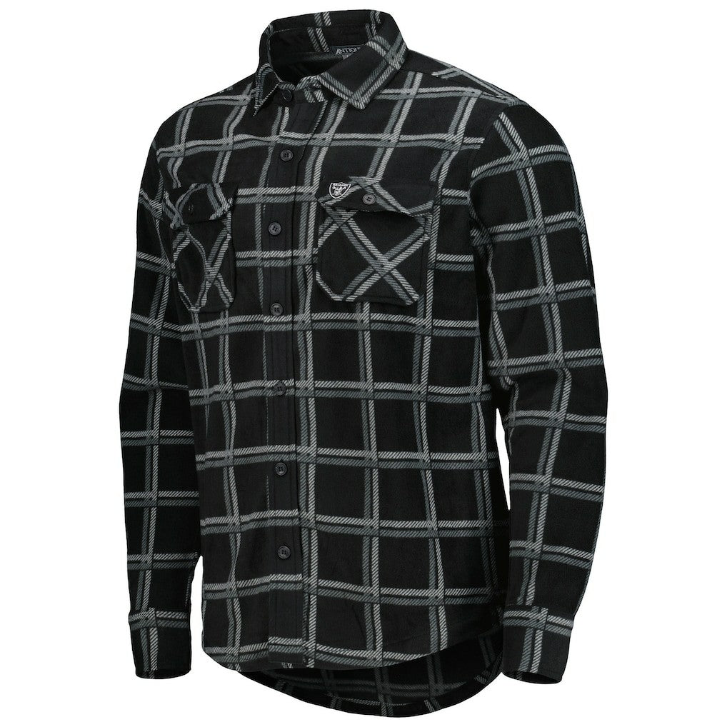 Antigua Industry Flannel Button-Up Shirt Jacket - Las Vegas Raiders