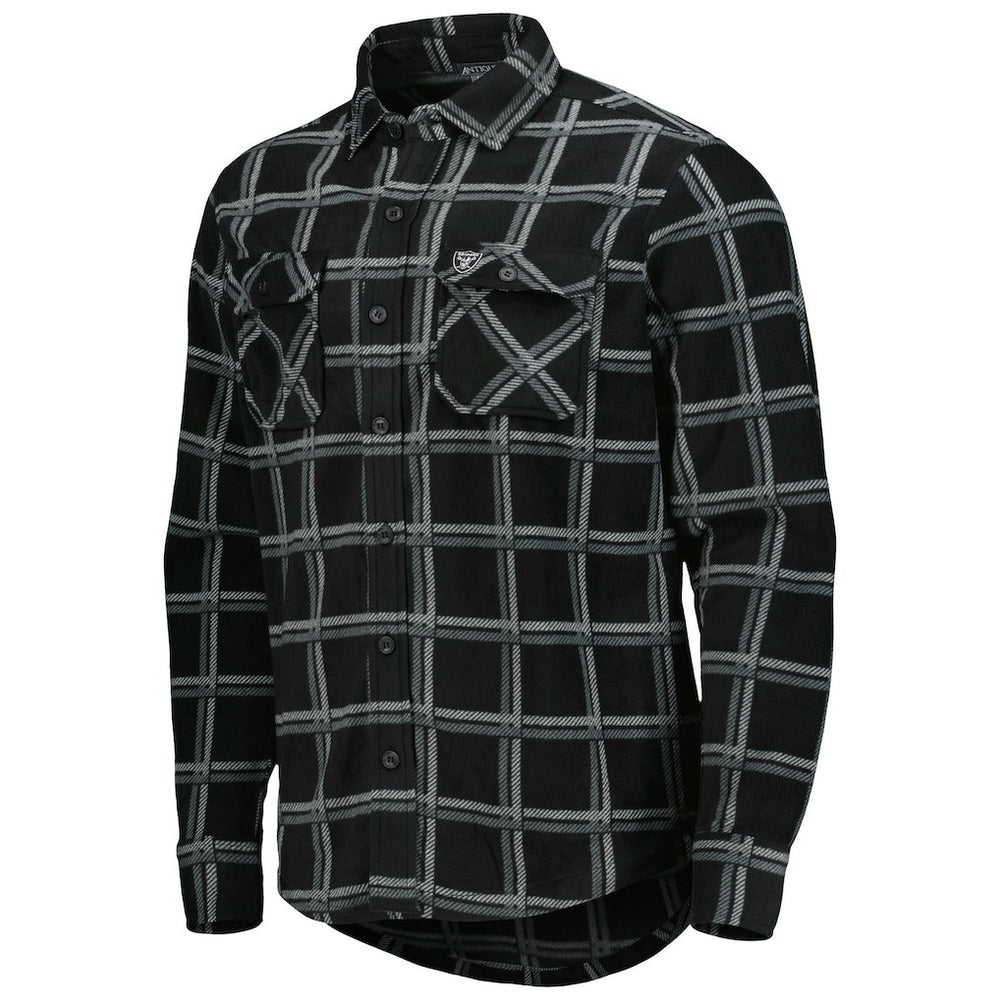 Antigua Industry Flannel Button-Up Shirt Jacket - Las Vegas Raiders