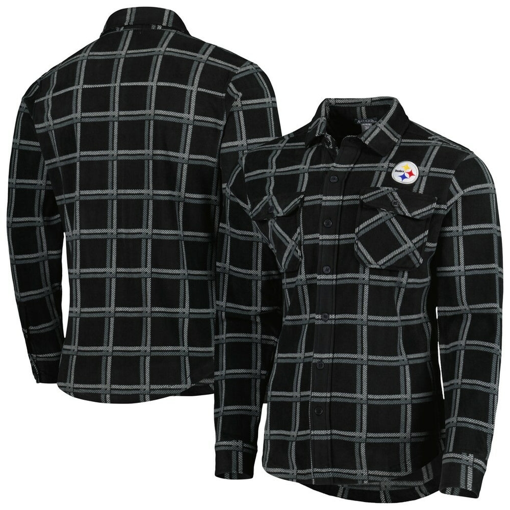 Antigua Industry Flannel Button-Up Shirt Jacket - Pittsburgh Steelers