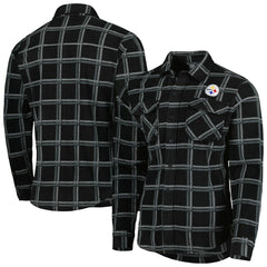 Antigua Industry Flannel Button-Up Shirt Jacket - Pittsburgh Steelers