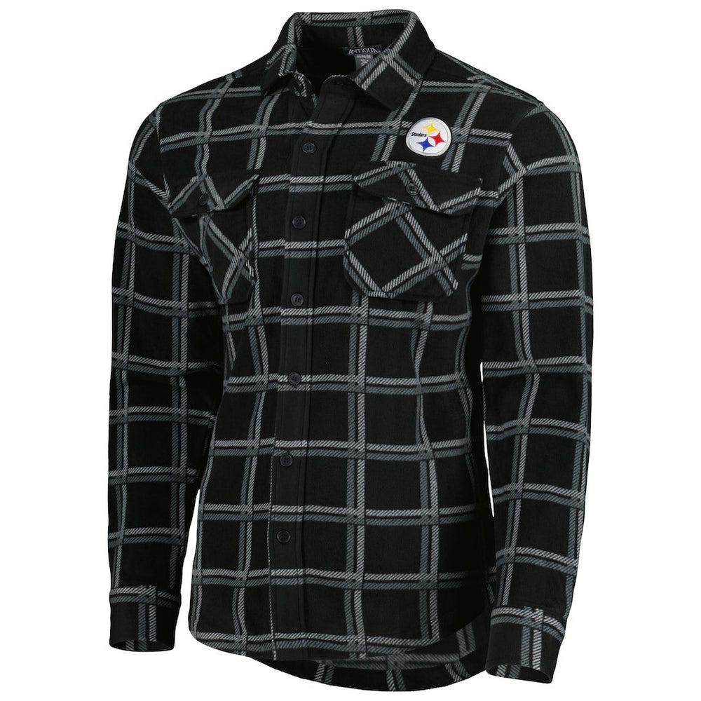 Antigua Industry Flannel Button-Up Shirt Jacket - Pittsburgh Steelers