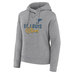 NHL Heather Gray St. Louis Blues Fanatics Women's Script Favorite Pullover Hoodie