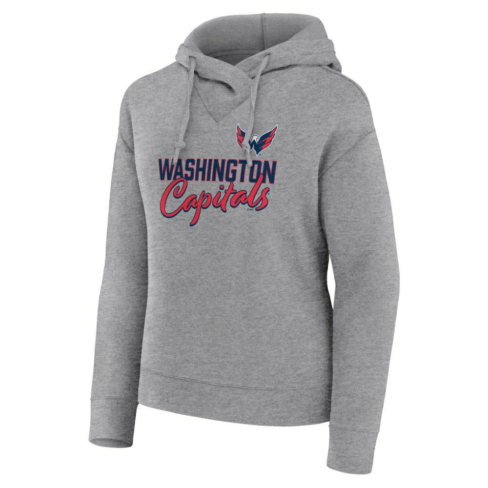 NHL Heather Gray Washington Capitals Fanatics Women's Script Favorite Pullover Hoodie