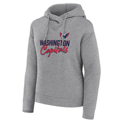 NHL Heather Gray Washington Capitals Fanatics Women's Script Favorite Pullover Hoodie