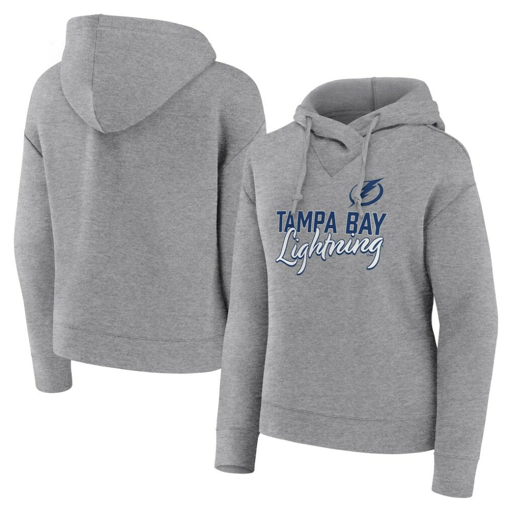 NHL Heather Gray Tampa Bay Lightning Fanatics Women's Script Favorite Pullover Hoodie