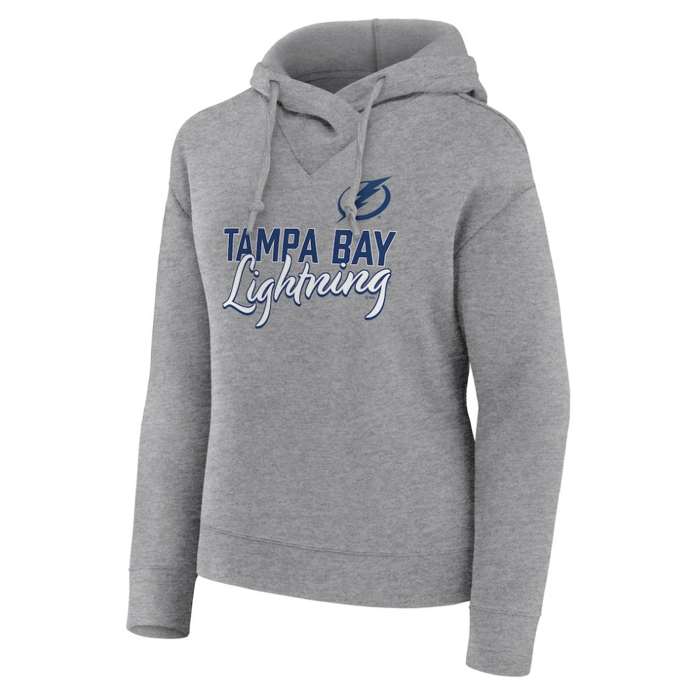 NHL Heather Gray Tampa Bay Lightning Fanatics Women's Script Favorite Pullover Hoodie