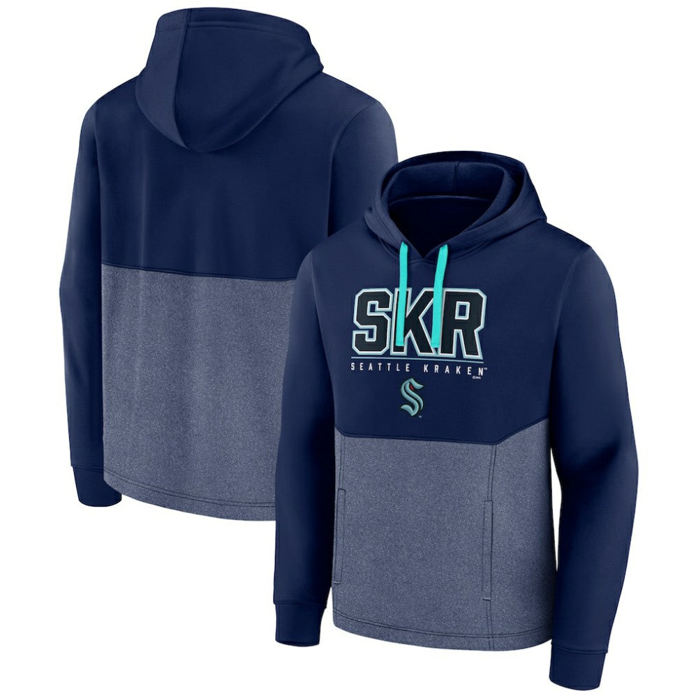 NHL Deep Sea Blue Seattle Kraken Fanatics Successful Tri-Blend Pullover Hoodie