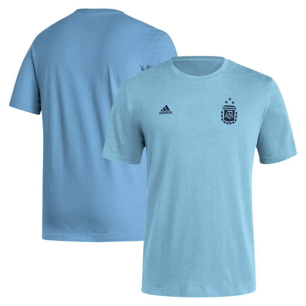 Argentina National Team Crest T-Shirt - Adidas Light Blue