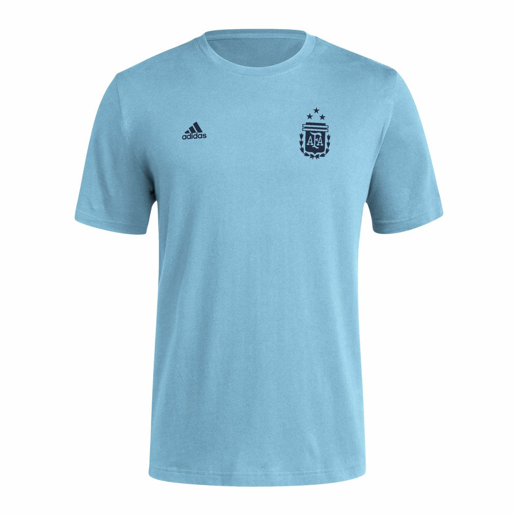 Argentina National Team Crest T-Shirt - Adidas Light Blue