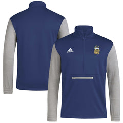 Argentina National Team Crest Long Sleeve Half-Zip Top - Adidas Navy