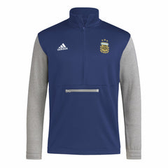 Argentina National Team Crest Long Sleeve Half-Zip Top - Adidas Navy
