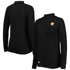MLB Houston Astros Levelwear Women's Verse Asymmetrical Raglan Tri-Blend Quarter-Zip Jacket