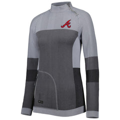MLB Atlanta Braves Levelwear Women's Verse Asymmetrical Raglan Tri-Blend Quarter-Zip Jacket