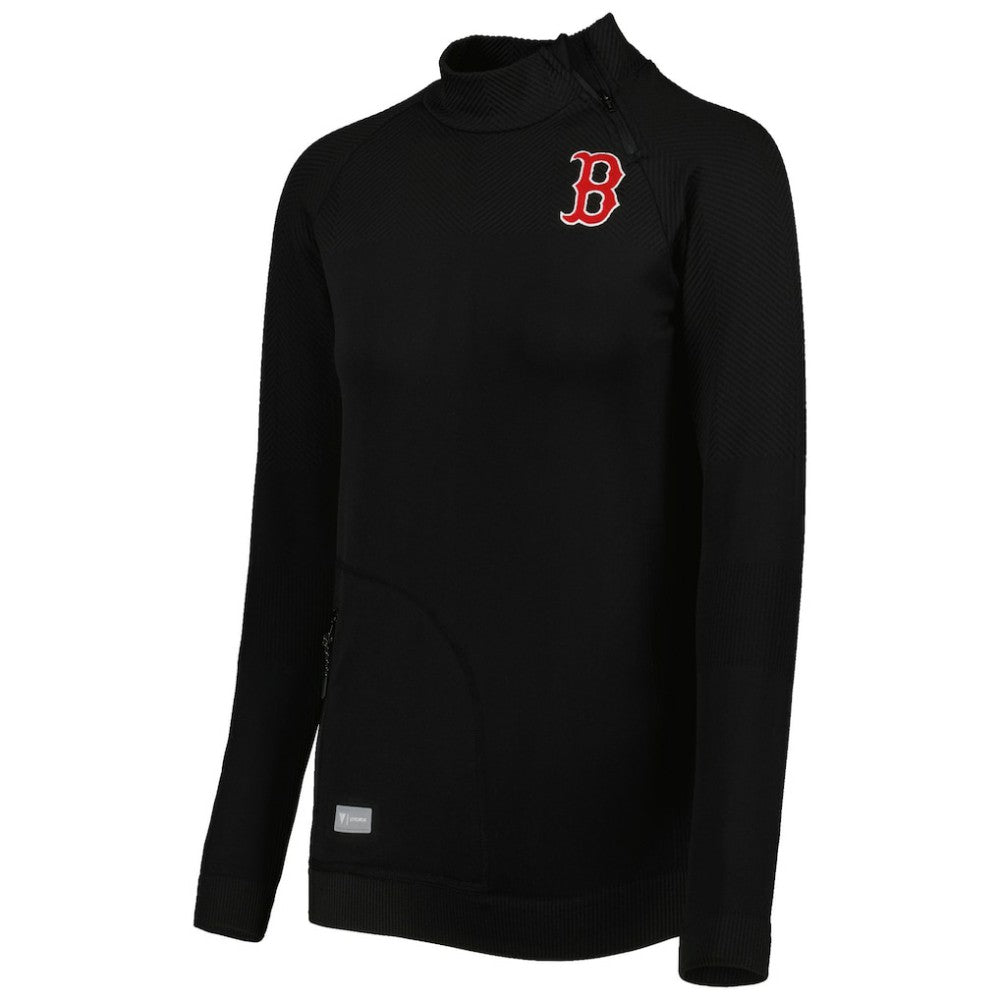 MLB Boston Red Sox Levelwear Women's Verse Asymmetrical Raglan Tri-Blend Quarter-Zip Jacket