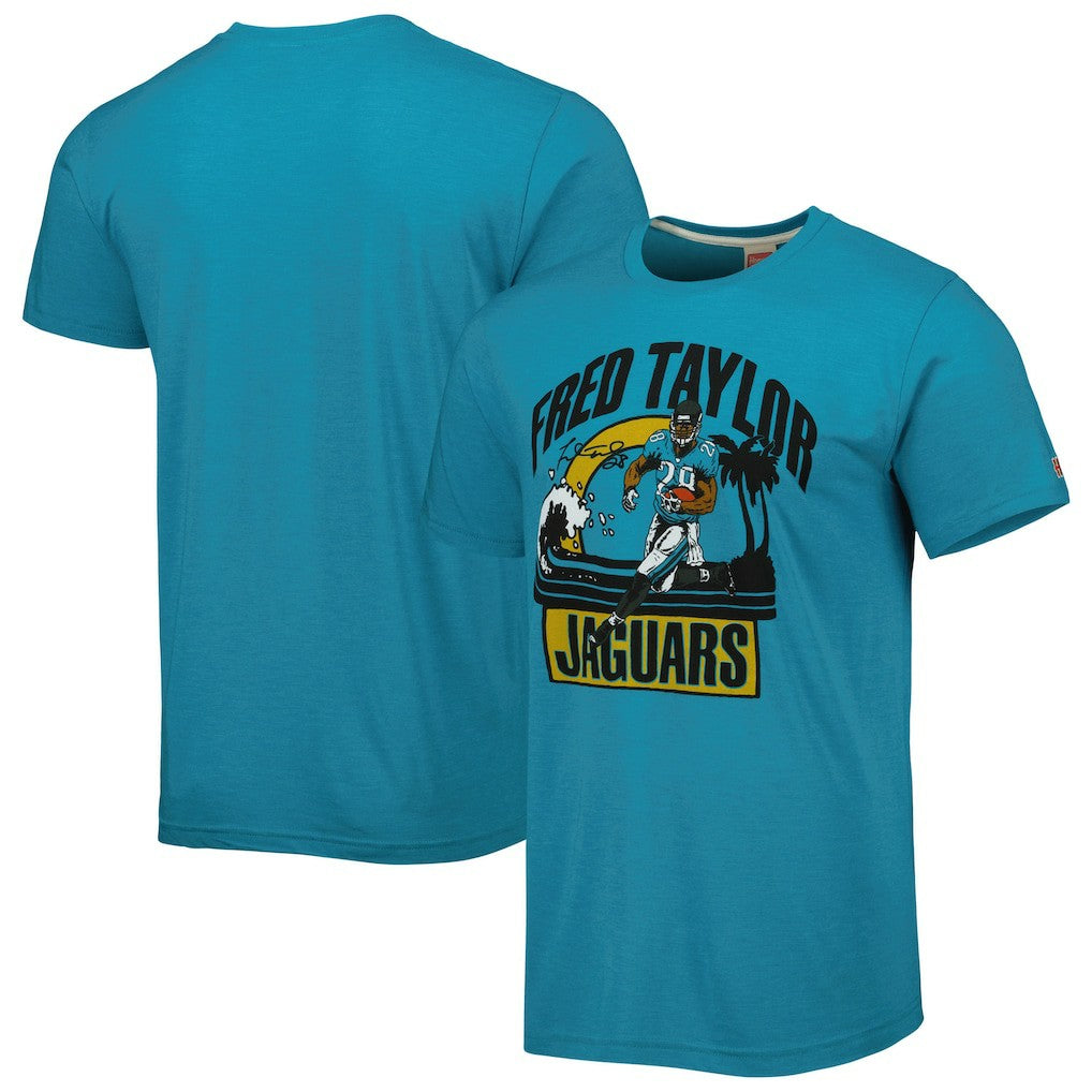 Fred Taylor  Homage Unisex Caricature Retired Player Tri-Blend T-Shirt - Jacksonville Jaguars