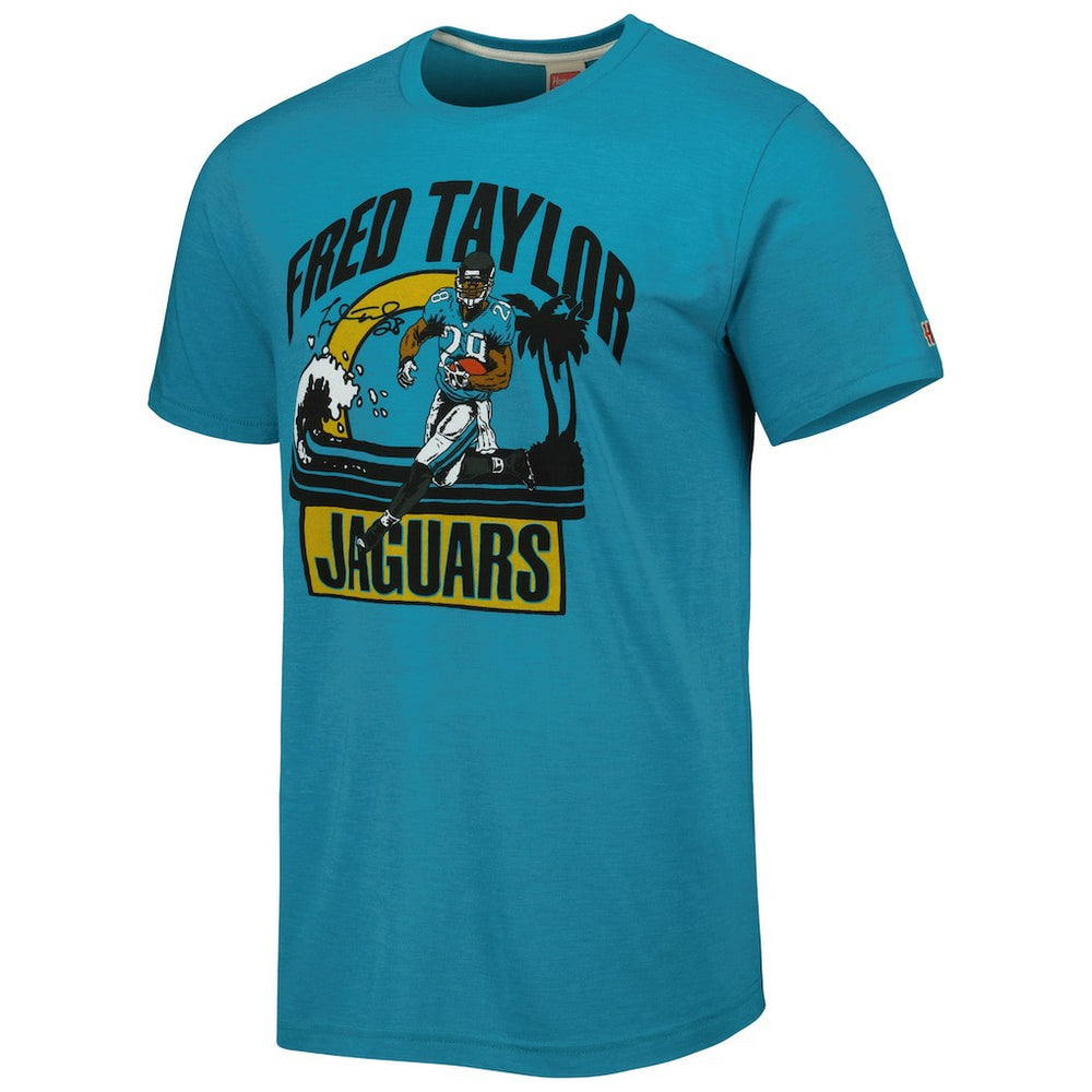 Fred Taylor  Homage Unisex Caricature Retired Player Tri-Blend T-Shirt - Jacksonville Jaguars