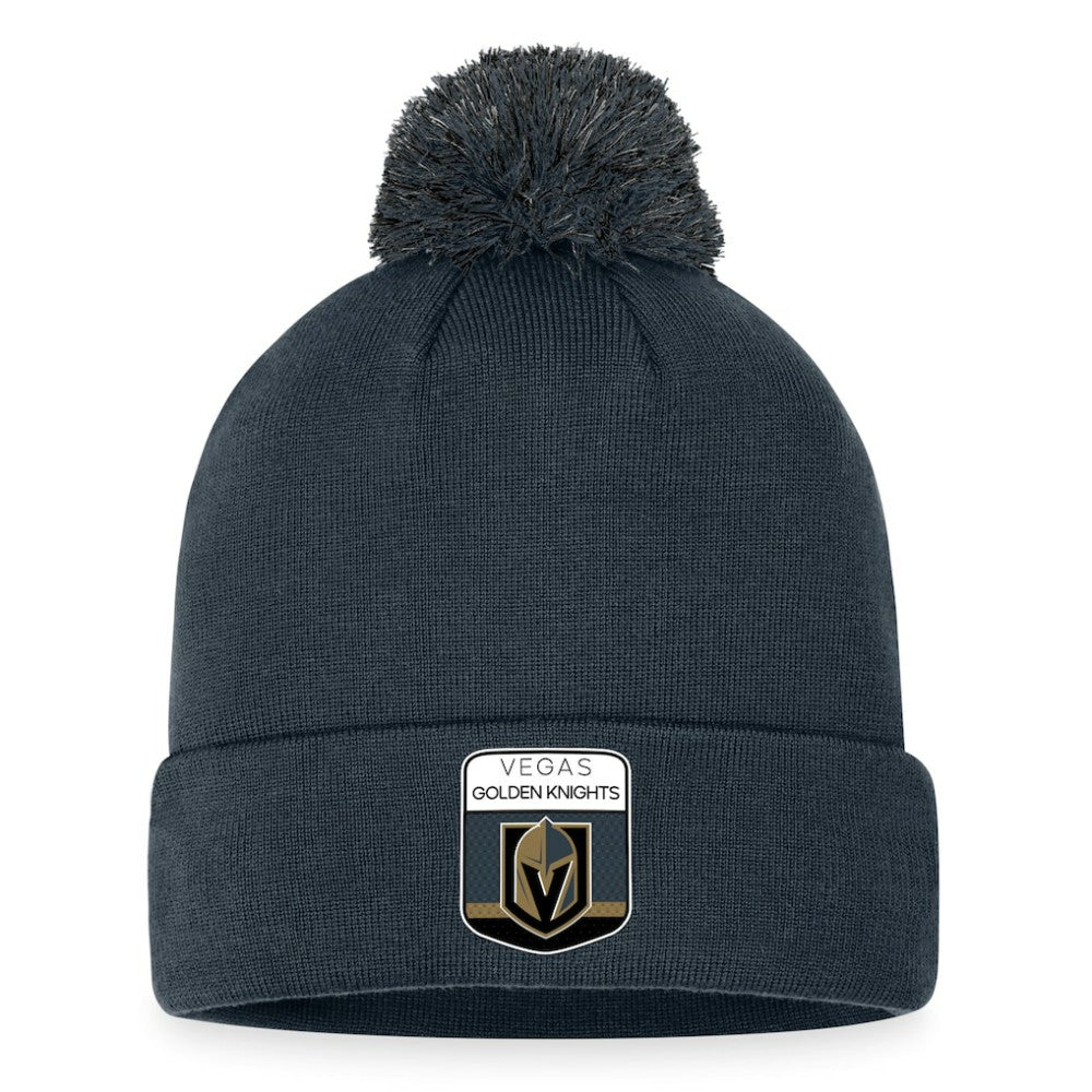 NHL Charcoal Vegas Golden Knights Fanatics 2023 NHL Draft Cuffed Knit Hat with Pom