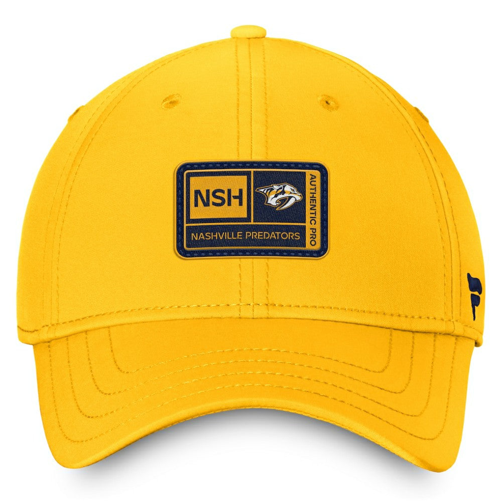 NHL This item will ship within 1 business day. Nashville Predators Fanatics Authentic Pro Training Camp Flex Hat – Gold