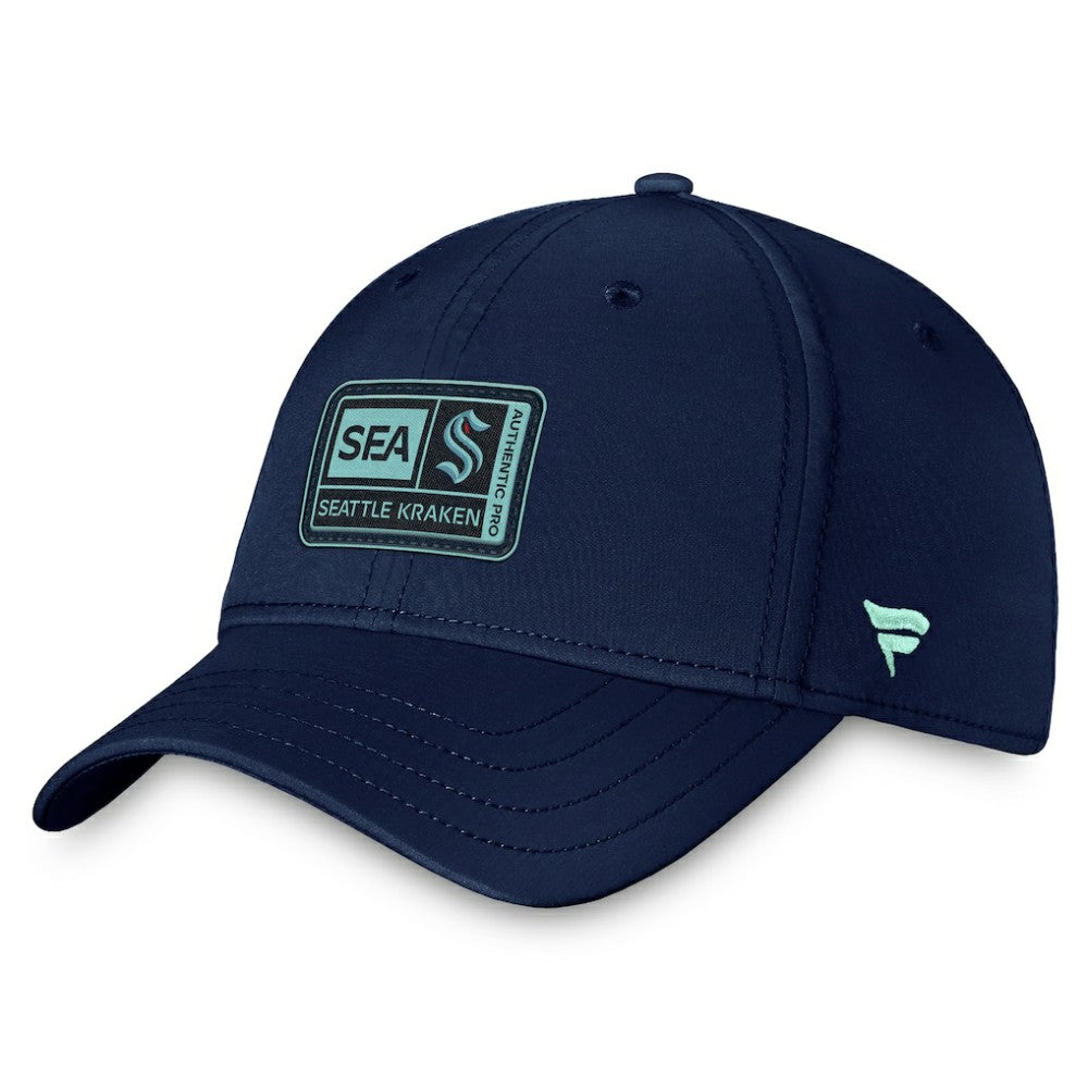 NHL This item will ship within 8 business days. Seattle Kraken Fanatics Authentic Pro Training Camp Flex Hat – Deep Sea Blue