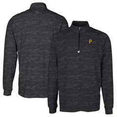 MLB Pittsburgh Pirates Cutter & Buck Big & Tall Traverse Camo Print Stretch Quarter-Zip Pullover Top