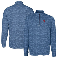 MLB Philadelphia Phillies Cutter & Buck Traverse Camo Print Stretch Quarter-Zip Pullover Top