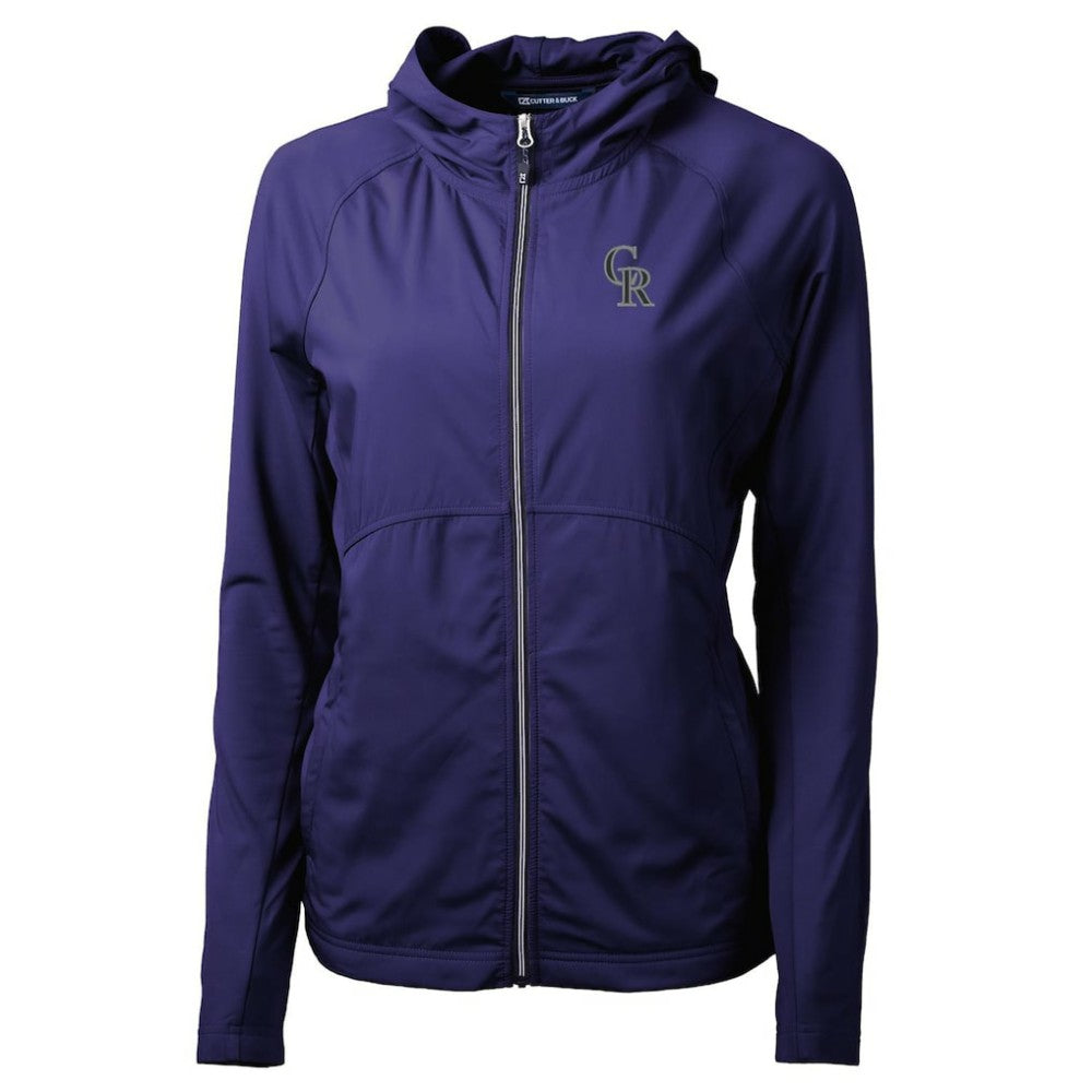 MLB Colorado Rockies Cutter & Buck Women's Adapt Eco Knit Hybrid Recycled Full-Zip Hoodie