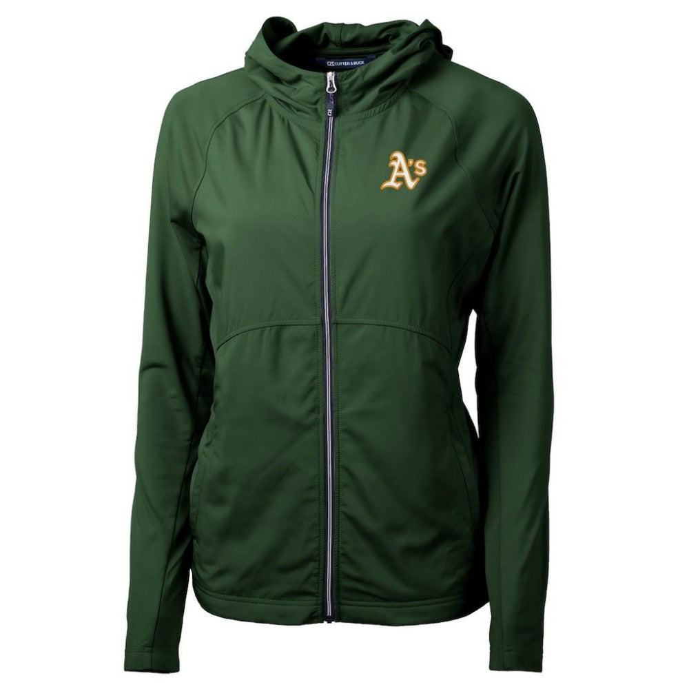 MLB Athletics Cutter & Buck Women's Adapt Eco Knit Hybrid Recycled Full-Zip Hoodie