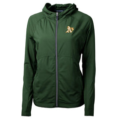 MLB Athletics Cutter & Buck Women's Adapt Eco Knit Hybrid Recycled Full-Zip Hoodie