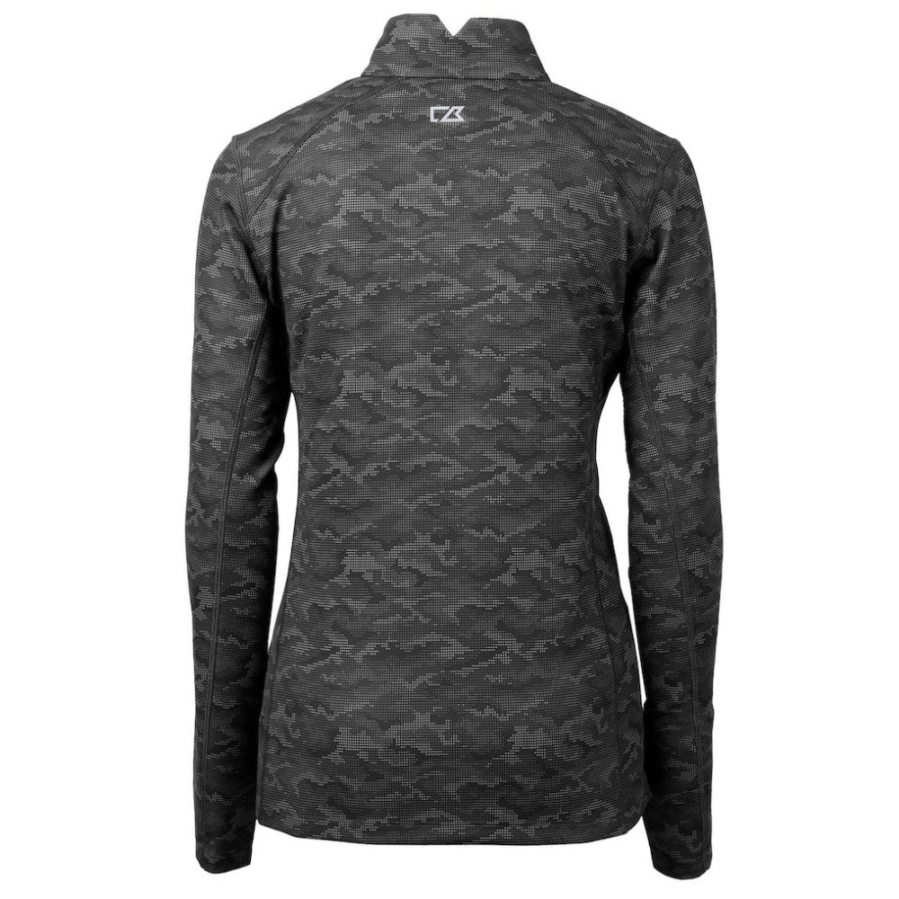 MLB Baltimore Orioles Cutter & Buck Women's Traverse Camo Print Stretch Quarter-Zip Pullover Top