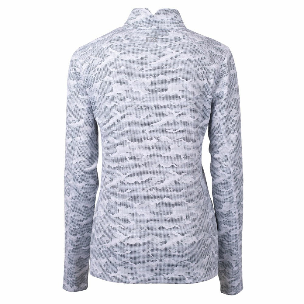 MLB Miami Marlins Cutter & Buck Women's Traverse Camo Print Stretch Quarter-Zip Pullover Top