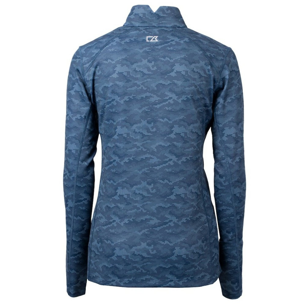 MLB Philadelphia Phillies Cutter & Buck Women's Traverse Camo Print Stretch Quarter-Zip Pullover Top