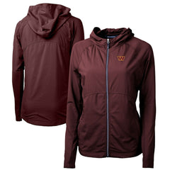 Cutter & Buck Women's Adapt Eco Knit Hybrid Recycled Full-Zip Hoodie - Washington Commanders