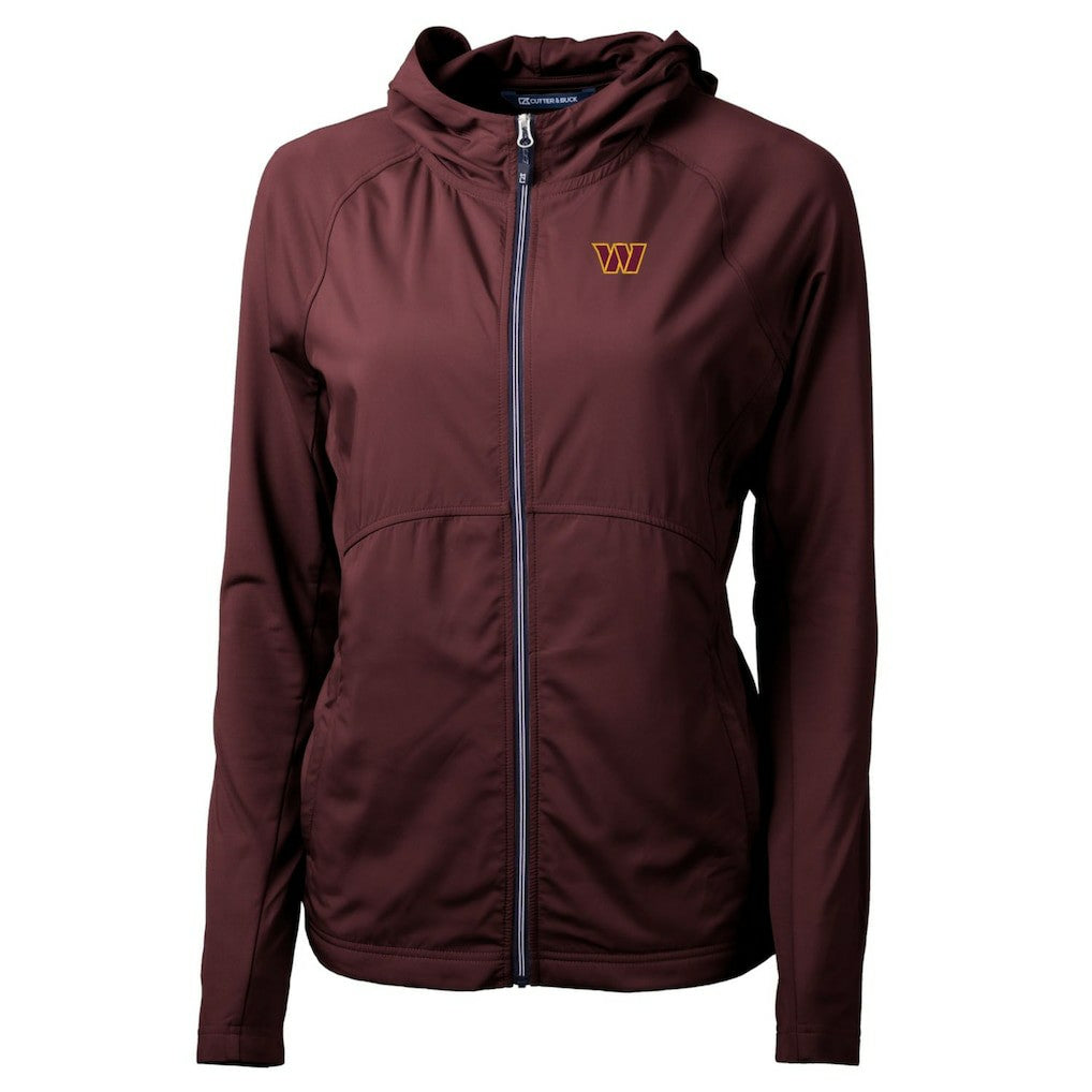Cutter & Buck Women's Adapt Eco Knit Hybrid Recycled Full-Zip Hoodie - Washington Commanders