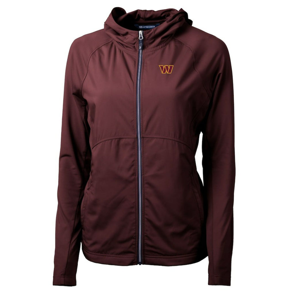 Cutter & Buck Women's Adapt Eco Knit Hybrid Recycled Full-Zip Hoodie - Washington Commanders