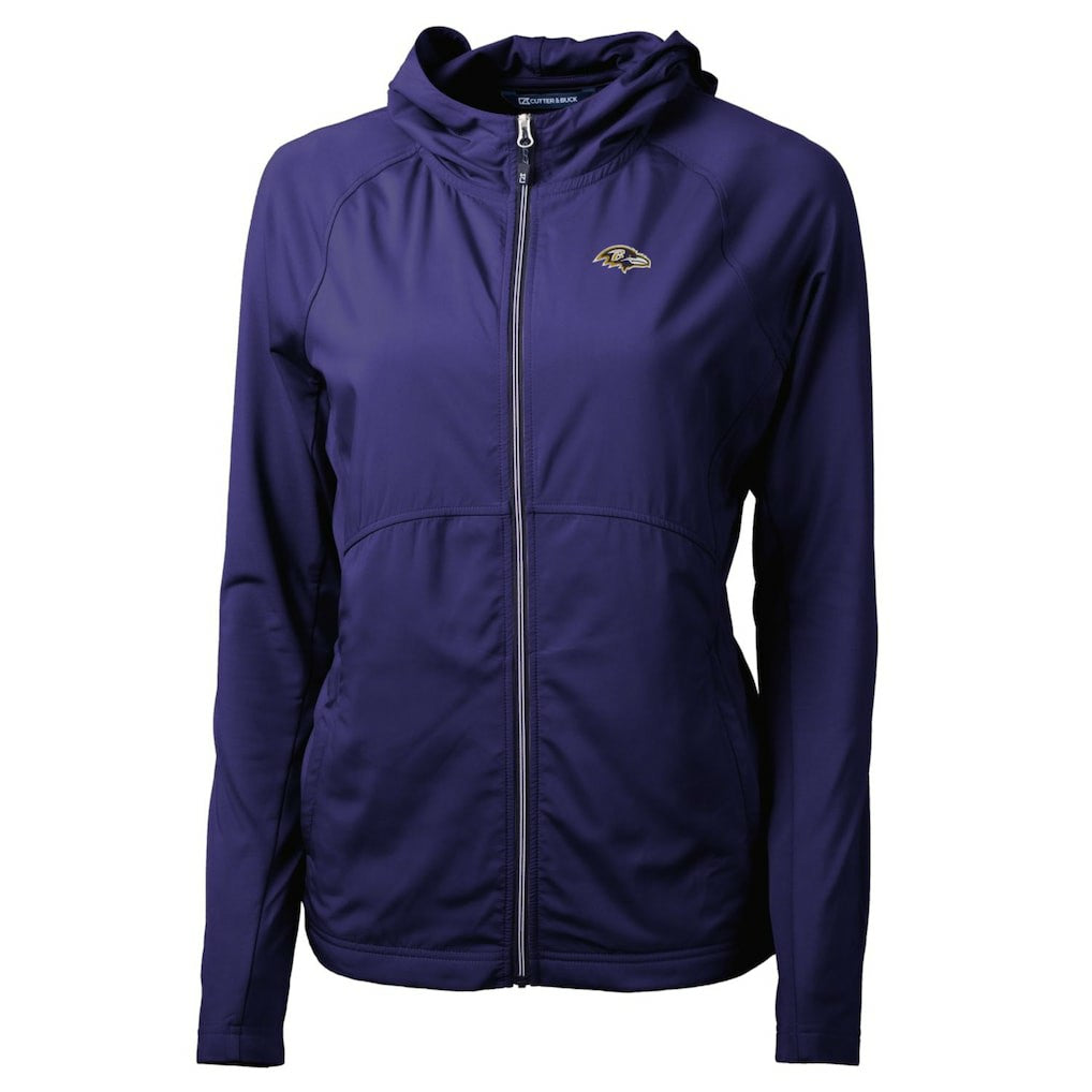 Cutter & Buck Women's Adapt Eco Knit Hybrid Recycled Full-Zip Hoodie - Baltimore Ravens