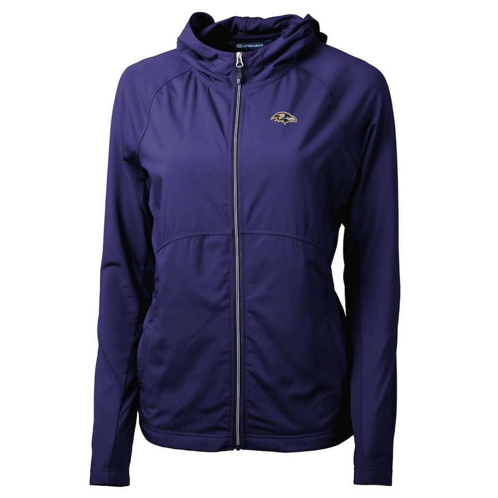 Cutter & Buck Women's Adapt Eco Knit Hybrid Recycled Full-Zip Hoodie - Baltimore Ravens