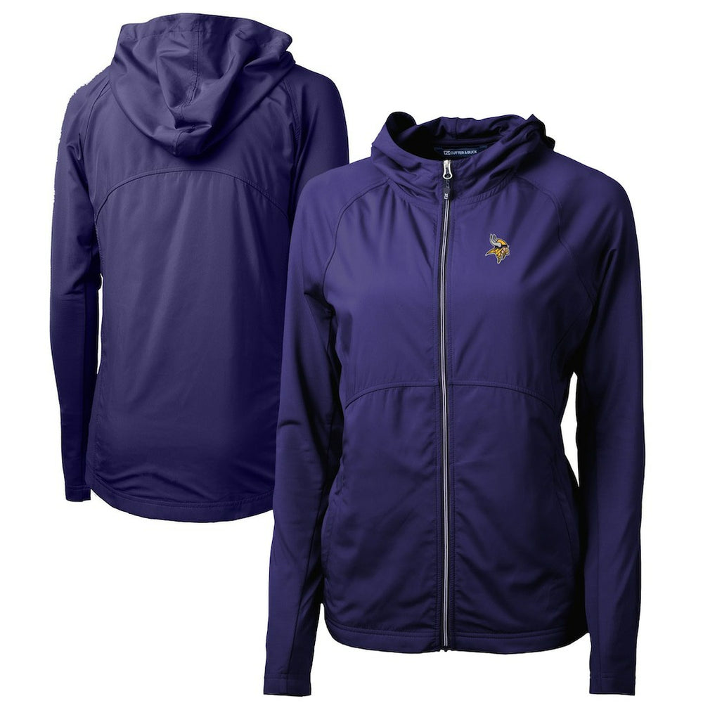 Cutter & Buck Women's Adapt Eco Knit Hybrid Recycled Full-Zip Hoodie - Minnesota Vikings