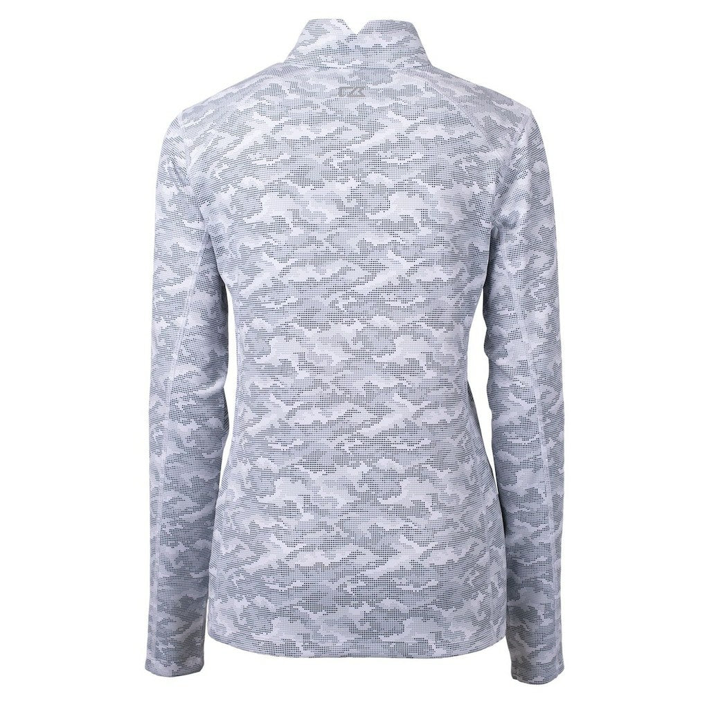 Cutter & Buck Women's Traverse Camo Print Stretch Quarter-Zip Pullover Top - Minnesota Vikings