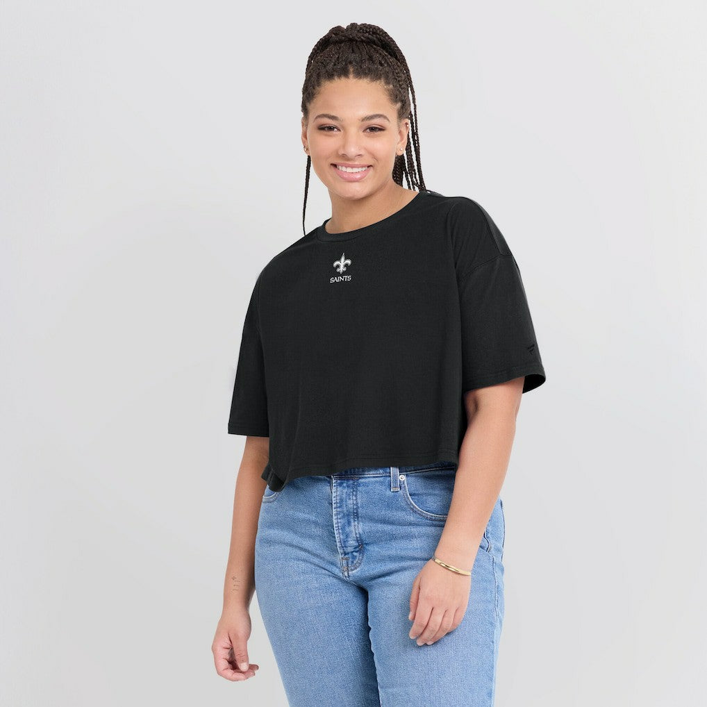 Women's Elements Super Soft Boxy Cropped T-Shirt - New Orleans Saints