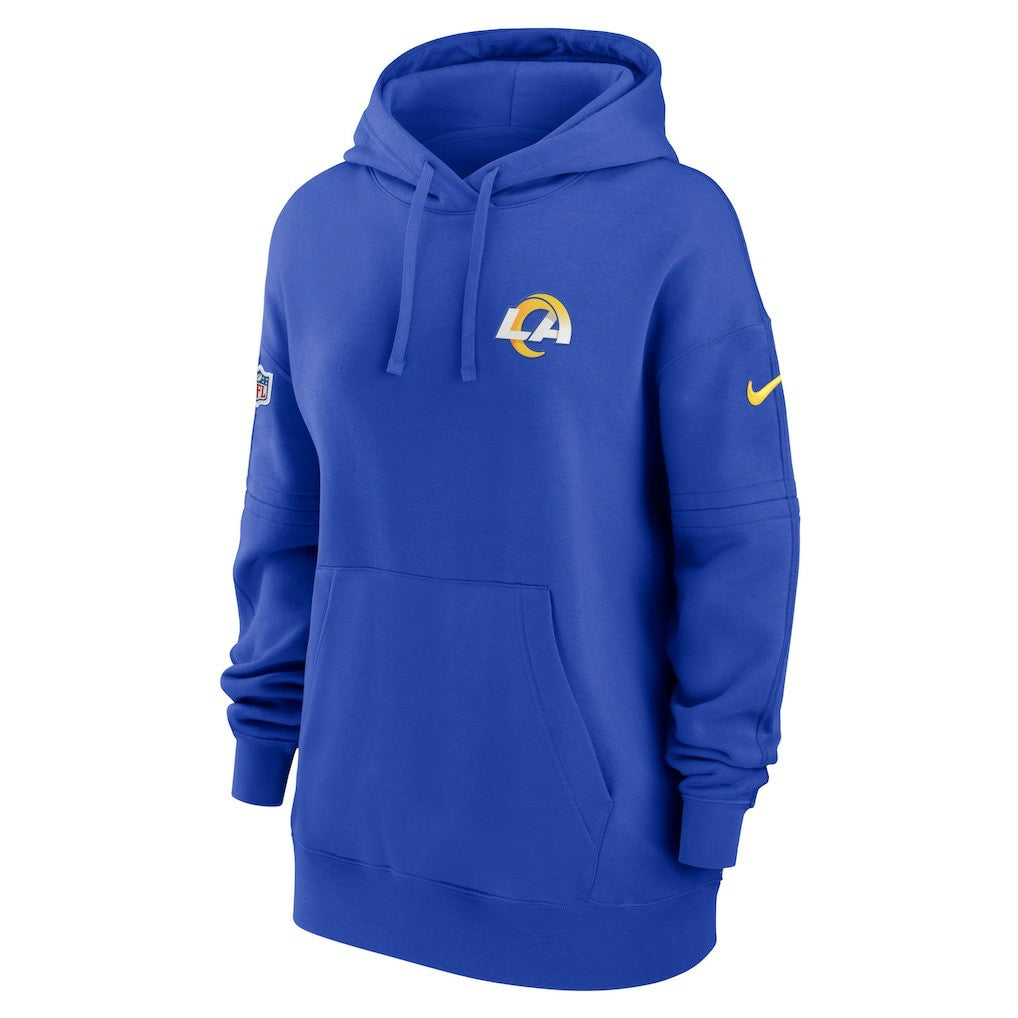 Women's 2023 Sideline Club Fleece Pullover Hoodie - Los Angeles Rams