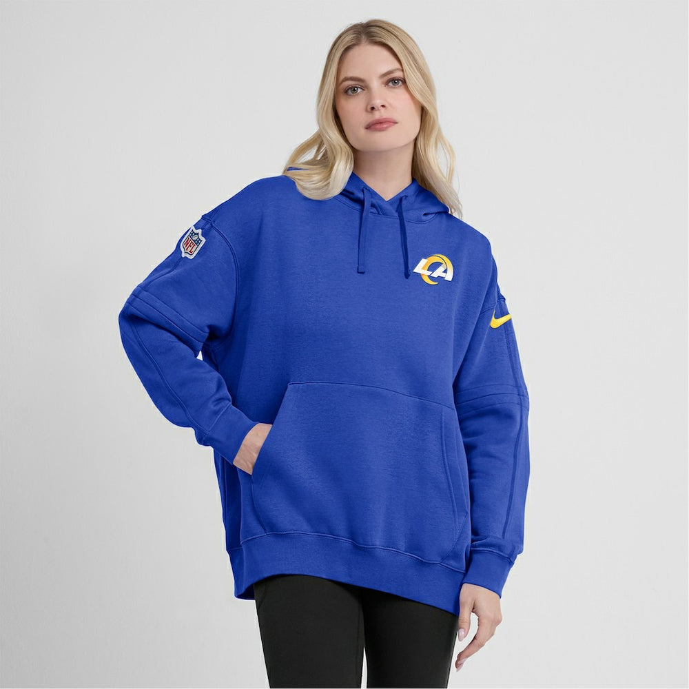Women's 2023 Sideline Club Fleece Pullover Hoodie - Los Angeles Rams